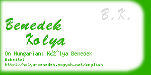 benedek kolya business card